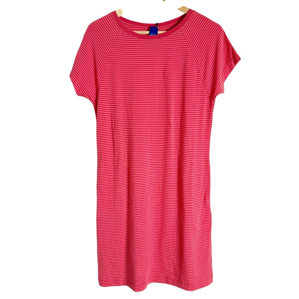 Kit and Ace Freesia Berry Watermelon Stripe Short Sleeve T-Shirt Dress Size XS
